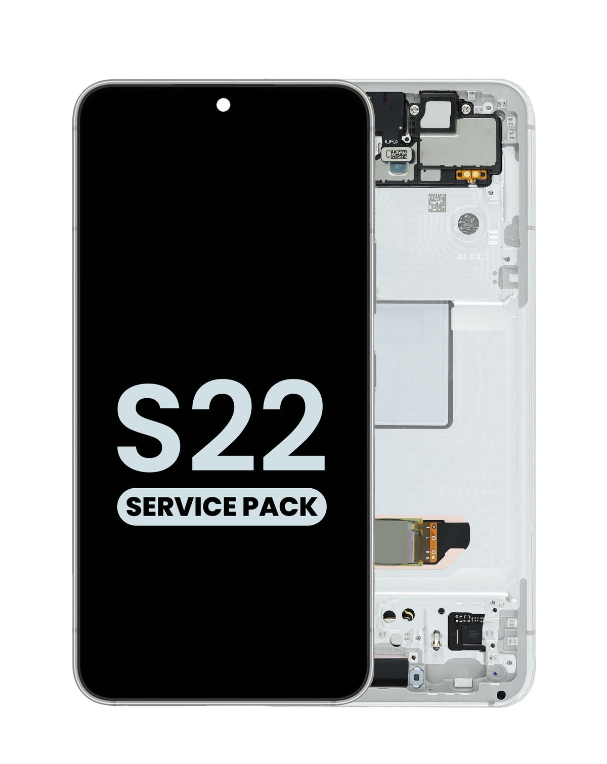 OLED Assembly with Frame for Galaxy S22 (S901) (Phantom White) (Service Pack)