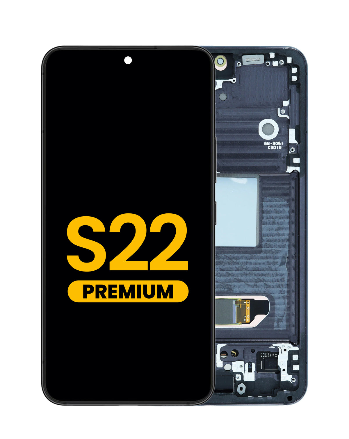 OLED Assembly with Frame for Galaxy S22 (S901) (Phantom Black) (Premium)
