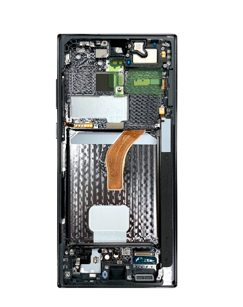 OLED Assembly with Frame for Galaxy S22 Ultra (S908) (Phantom Black) (Service Pack)