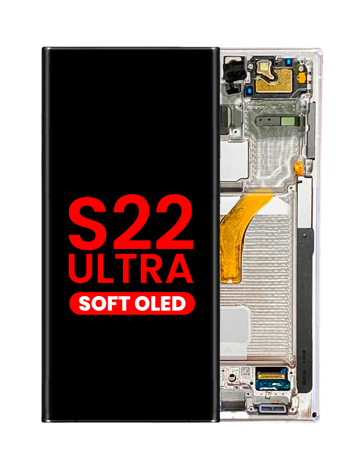 OLED Assembly with Frame for Galaxy S22 Ultra (S908) (Phantom White) (Aftermarket Plus Soft)