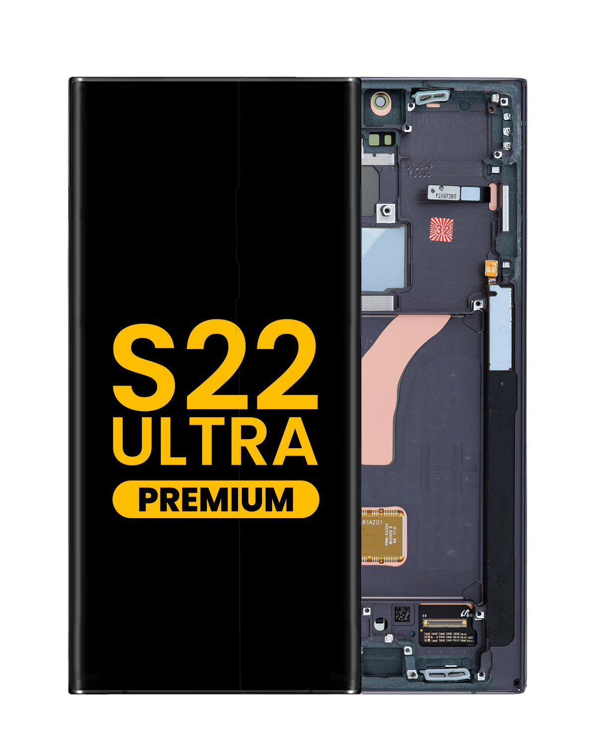 OLED Assembly with Frame for Galaxy S22 Ultra (S908) (Phantom Black) (Premium)