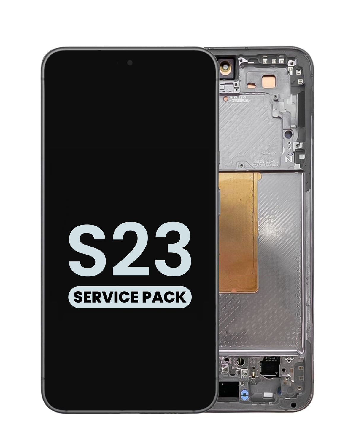 OLED Assembly with Frame for Galaxy S23 (S911) (Phantom Black) (Service Pack)