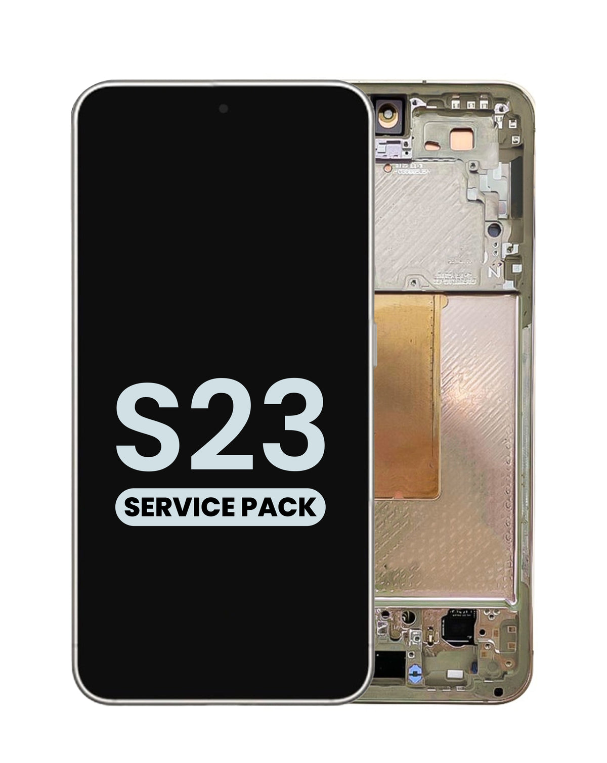 OLED Assembly with Frame for Galaxy S23 (S911) (Cream) (Service Pack)