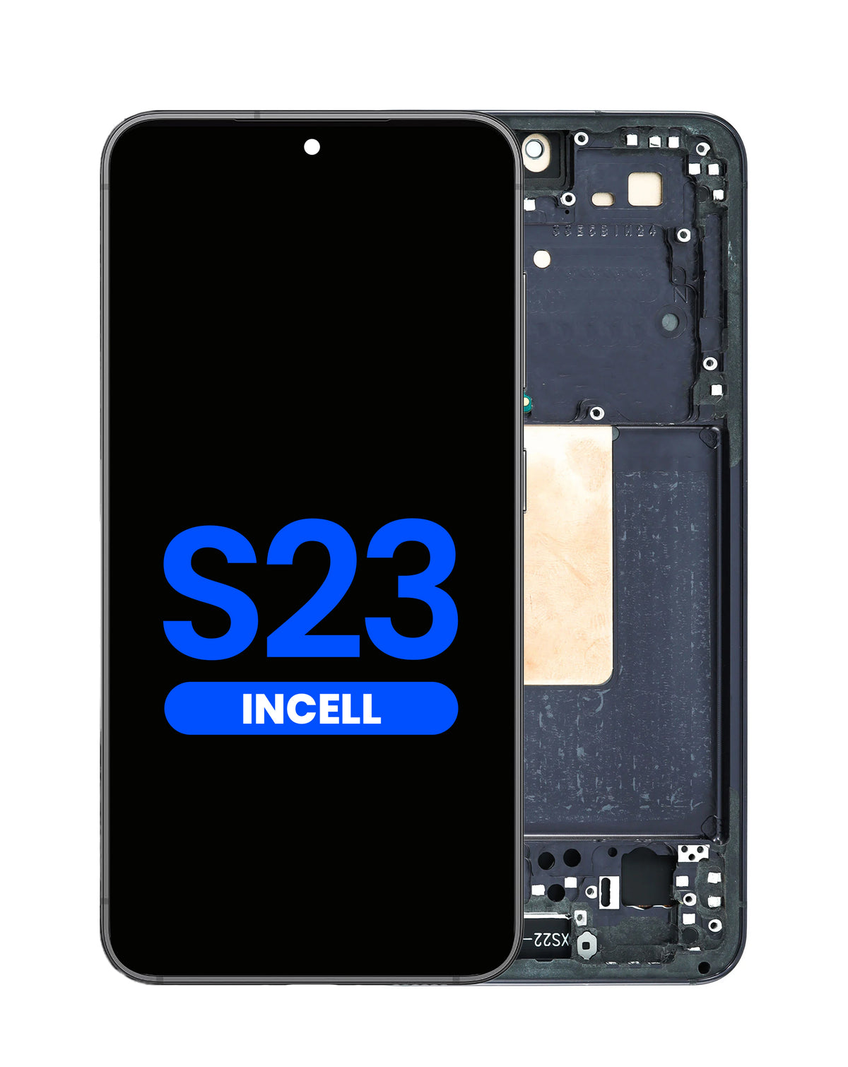 LCD Assembly with Frame for Galaxy S23 (S911) (Phantom Black) (Without Fingerprint) (Aftermarket Incell)