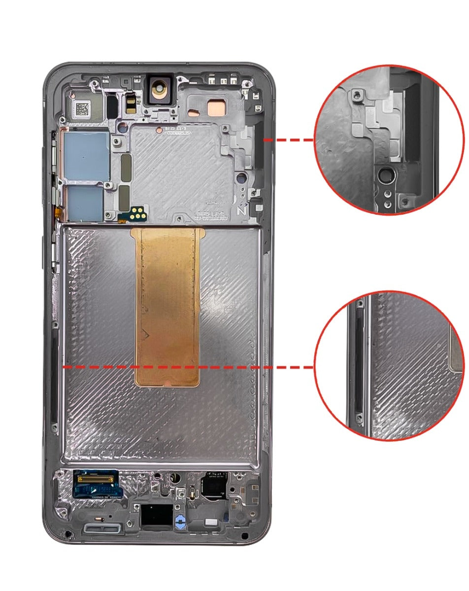 OLED Assembly with Frame for Galaxy S23 Plus (S916) (Phantom Black) (Aftermarket Plus Soft)