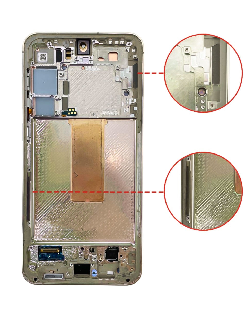 OLED Assembly with Frame for Galaxy S23 Plus (S916) (Cream) (Service Pack)