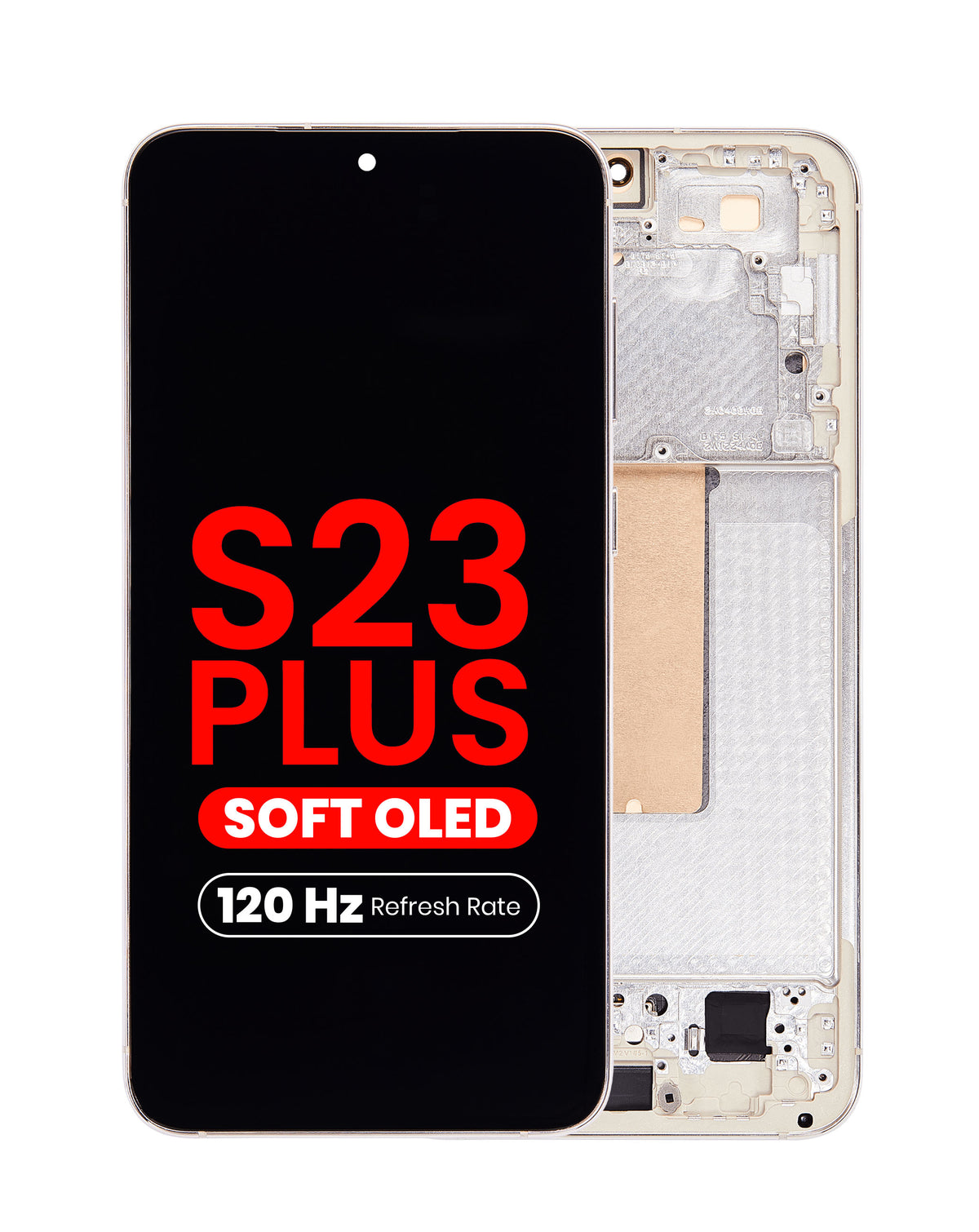 OLED Assembly with Frame for Galaxy S23 Plus (S916) (Cream) (Aftermarket Pro Soft / 120Hz)