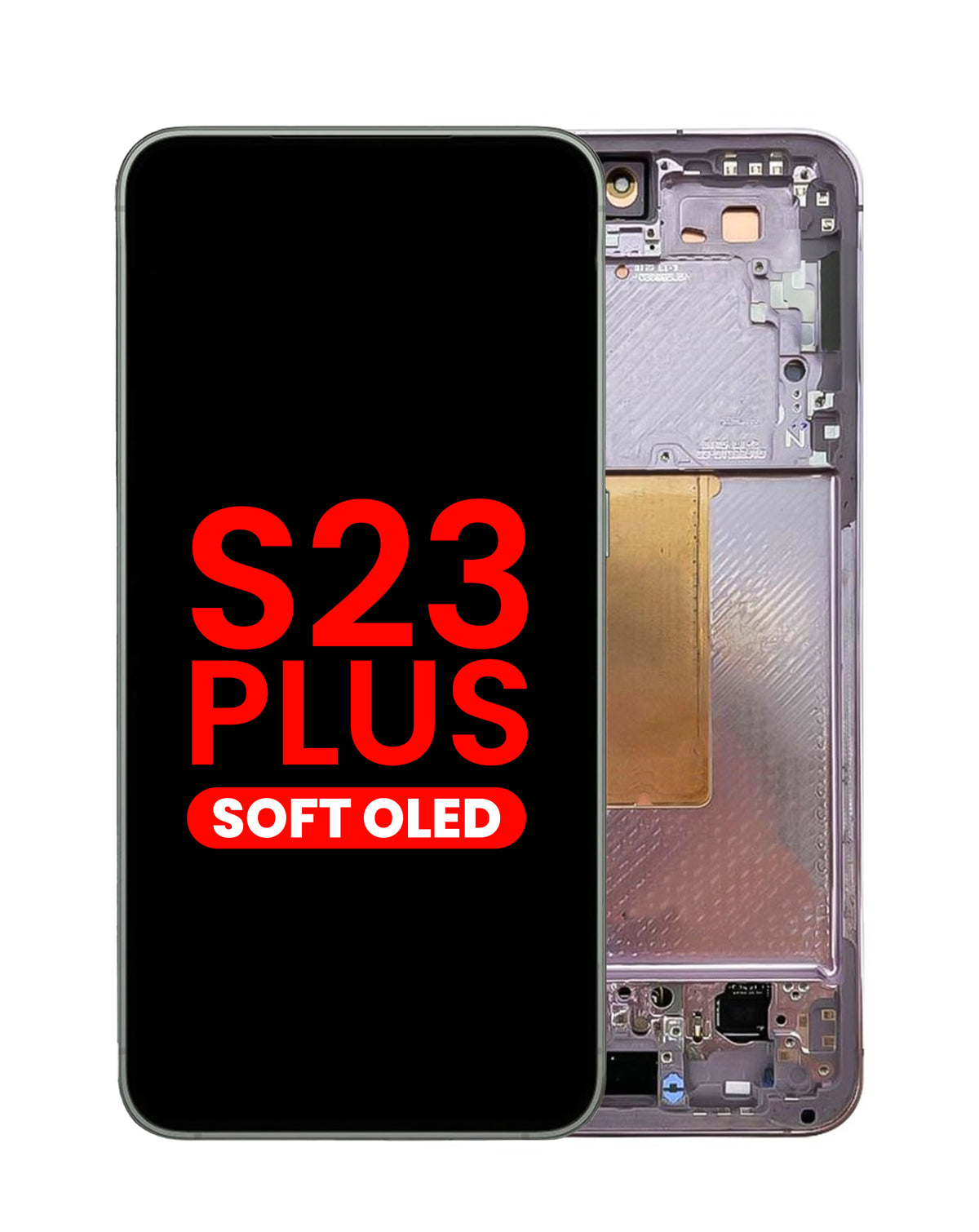 OLED Assembly with Frame for Galaxy S23 Plus (S916) (Lavender) (Aftermarket Plus Soft)