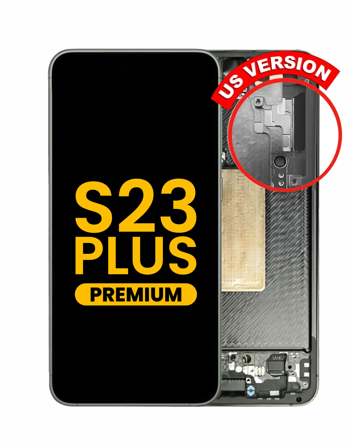 OLED Assembly with Frame for Galaxy S23 Plus (S916) (Graphite) (US Version) (Premium)