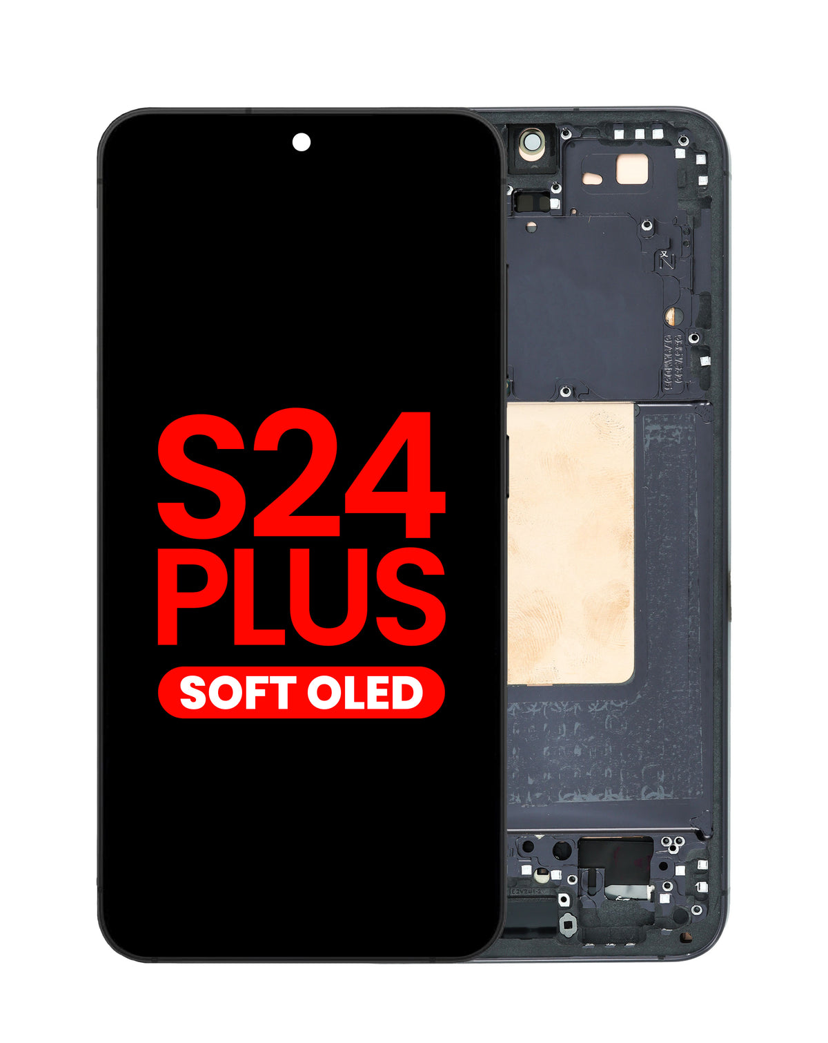 OLED Assembly with Frame for Galaxy S24 Plus (S926) (Onyx Black) (Aftermarket Plus Soft)