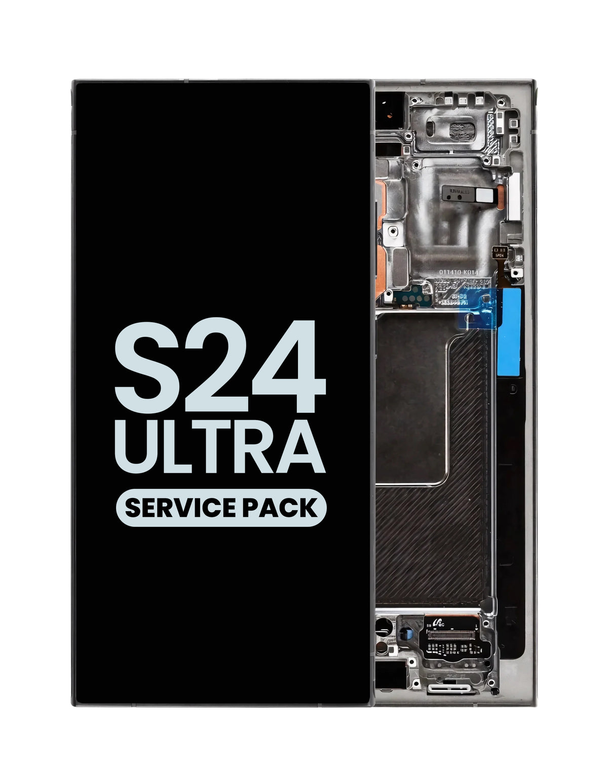 OLED Assembly with Frame for Galaxy S24 Ultra (S928) (Titanium Black) (Service Pack)