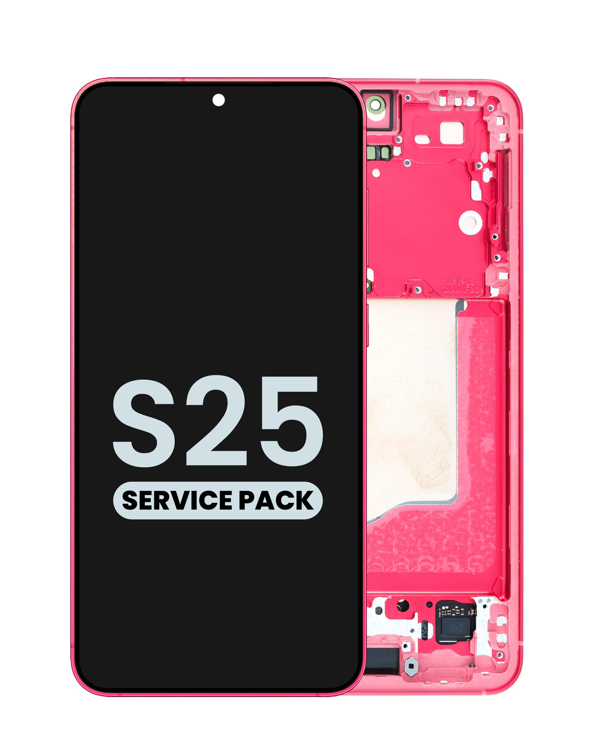 OLED Assembly with Frame for Galaxy S25 (S931) (Coral Red) (Service Pack)