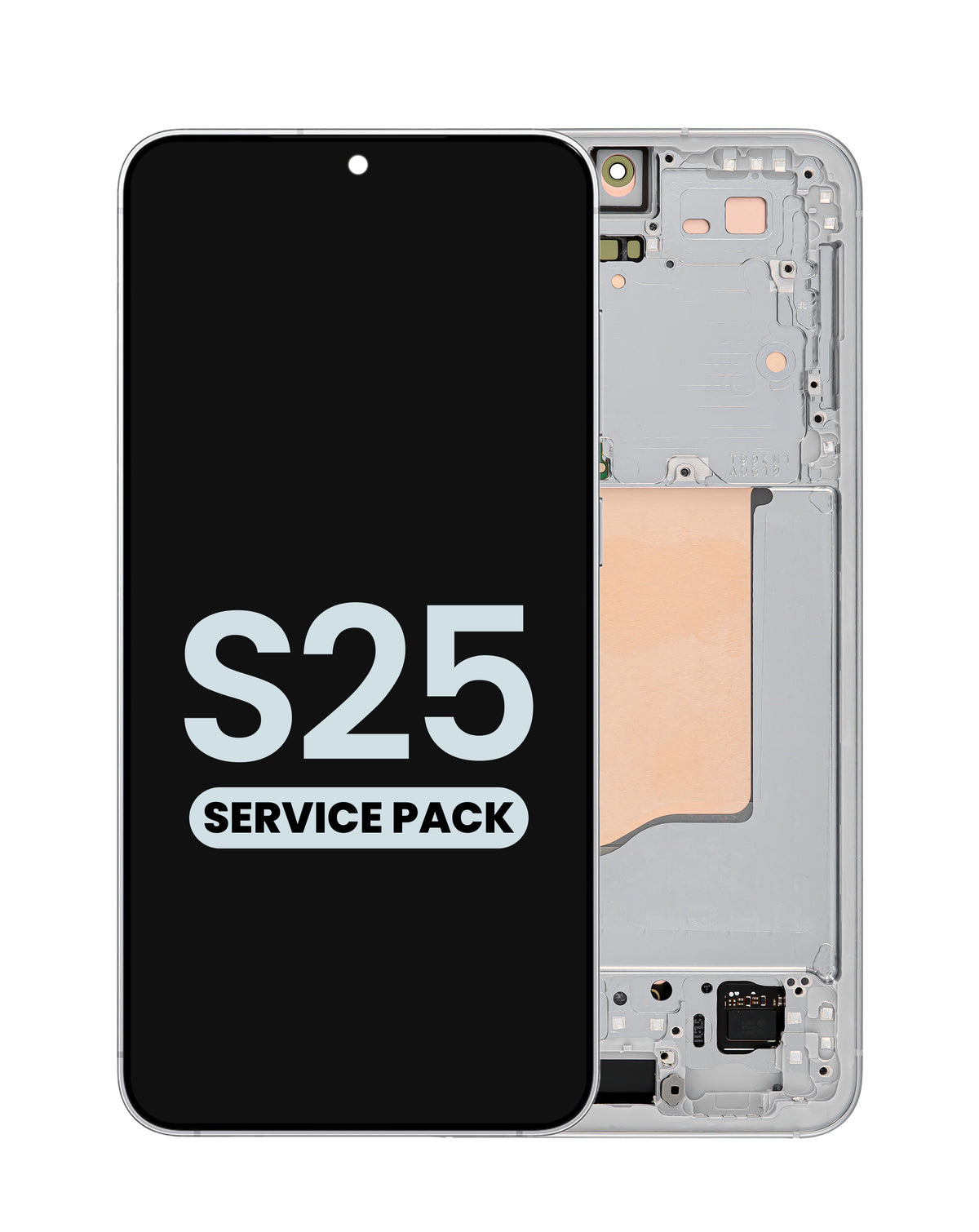 OLED Assembly with Frame for Galaxy S25 (S931) (Silver Shadow) (Service Pack)