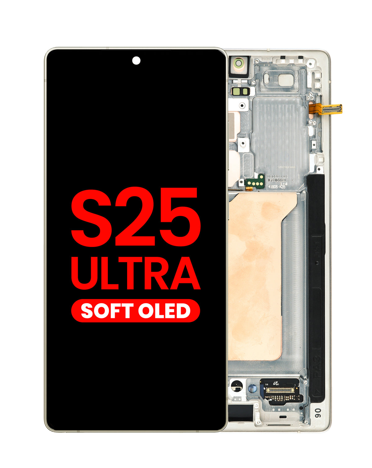 OLED Assembly with Frame for Galaxy S25 Ultra (S938) (Titanium Pink Gold) (Aftermarket Plus Soft)