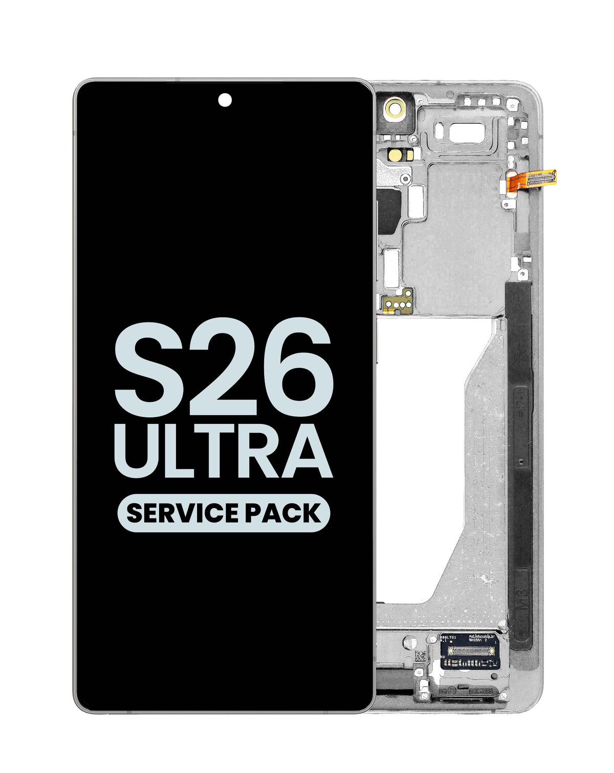 OLED Assembly with Frame for Galaxy S26 Ultra (S948) (White) (Service Pack)