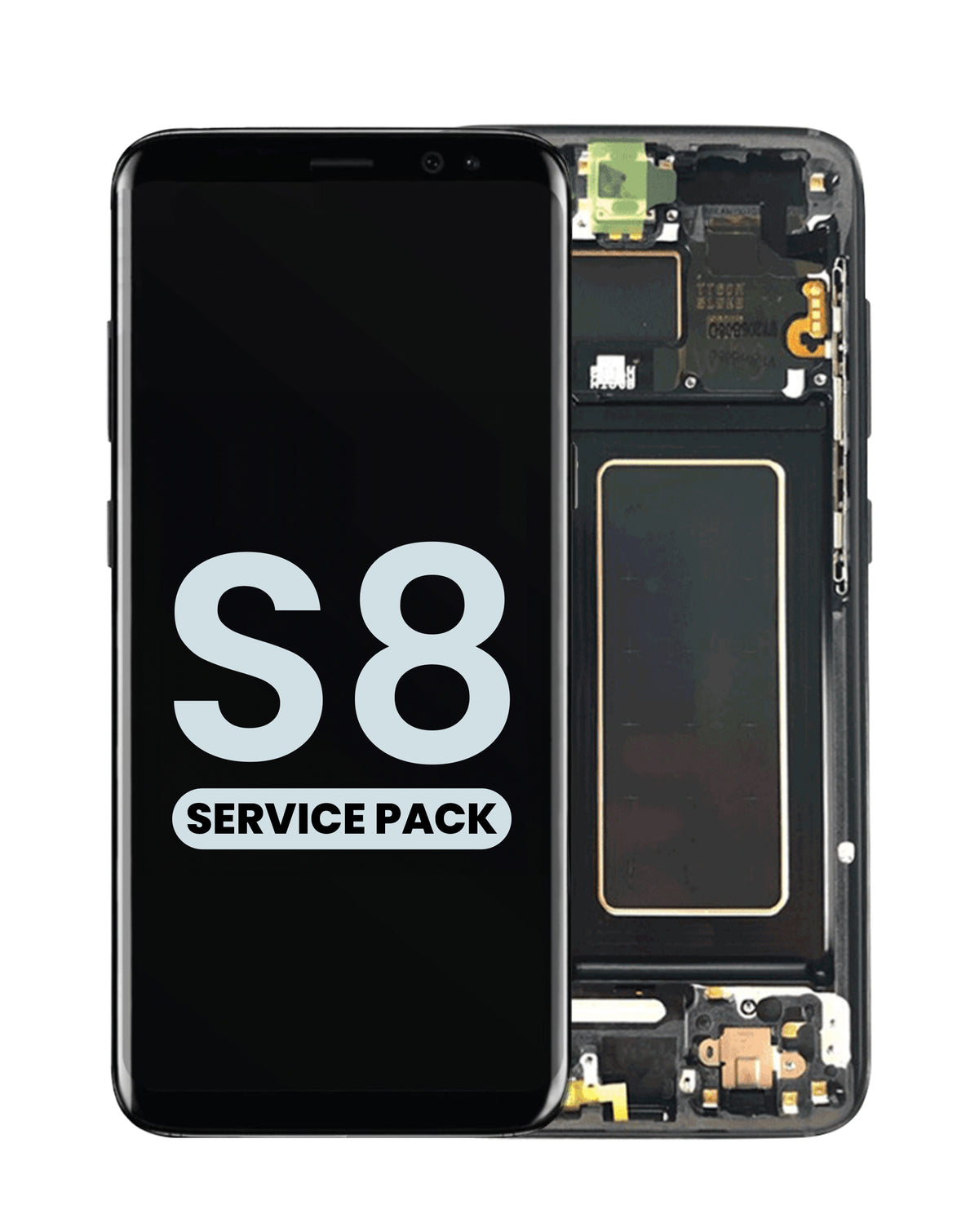 OLED Assembly with Frame for Galaxy S8 (G950) (MIDNIGHT BLACK) (Service Pack)