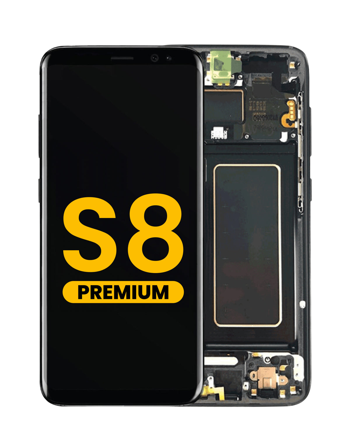 OLED Assembly with Frame for Galaxy S8 (G950) (MIDNIGHT BLACK) (Premium)