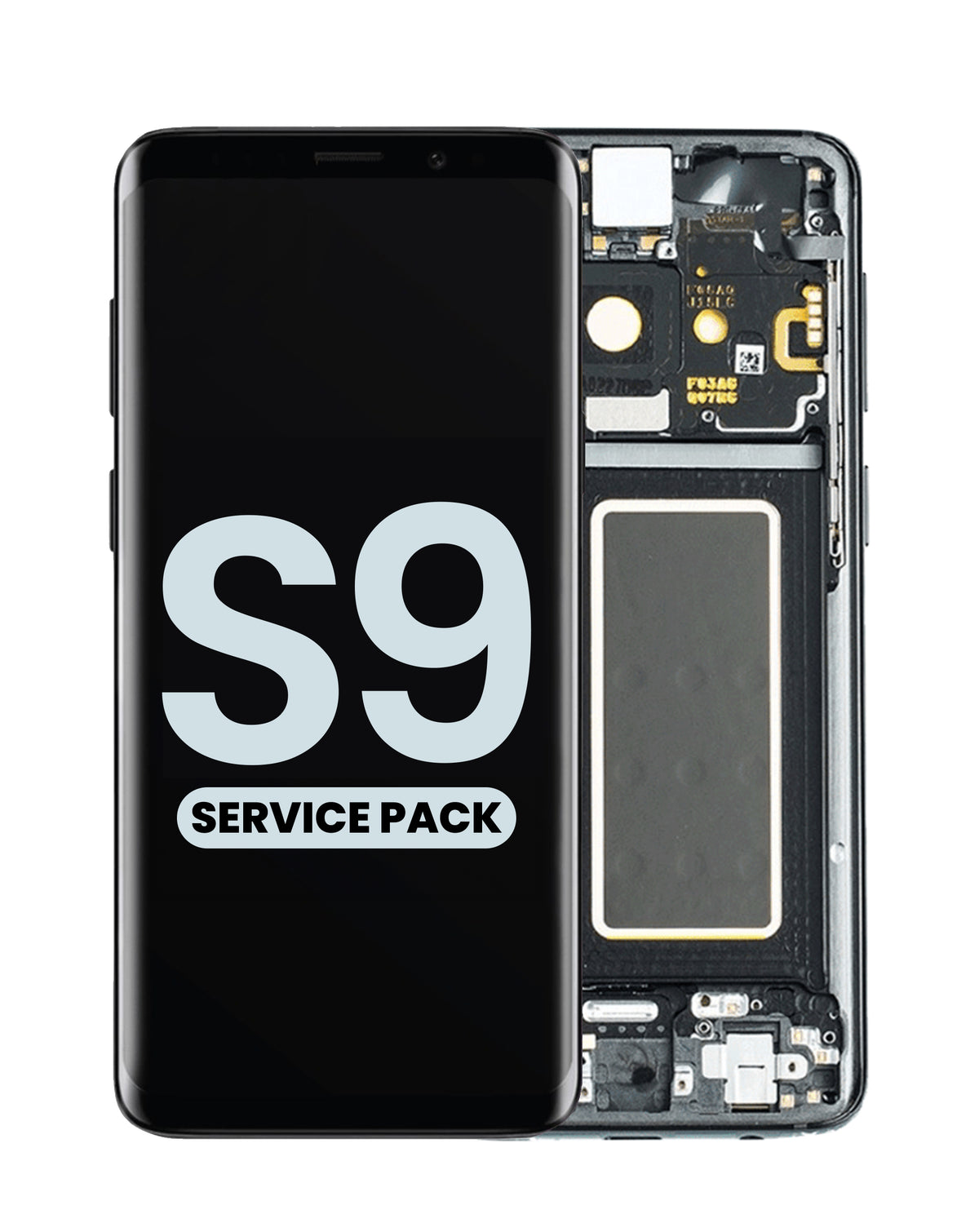 OLED Assembly with Frame for Galaxy S9 (G960) (MIDNIGHT BLACK) (Service Pack)
