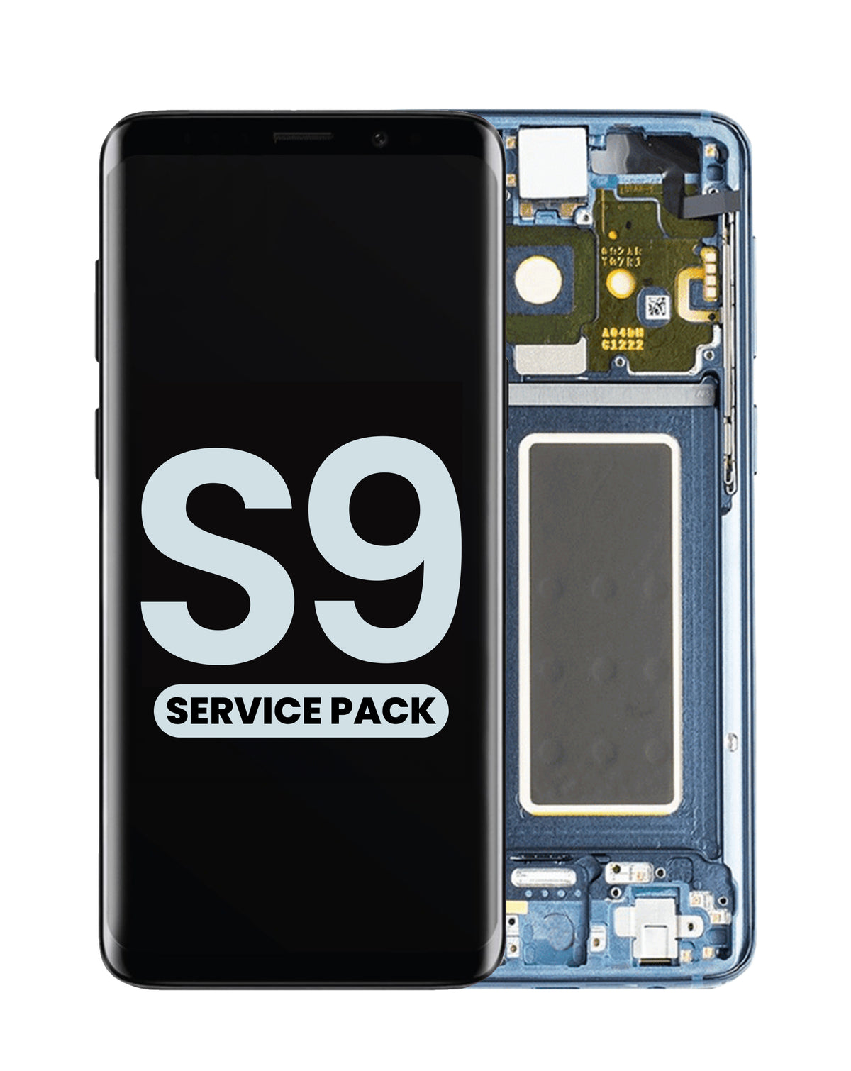 OLED Assembly with Frame for Galaxy S9 (G960) (CORAL BLUE) (Service Pack)