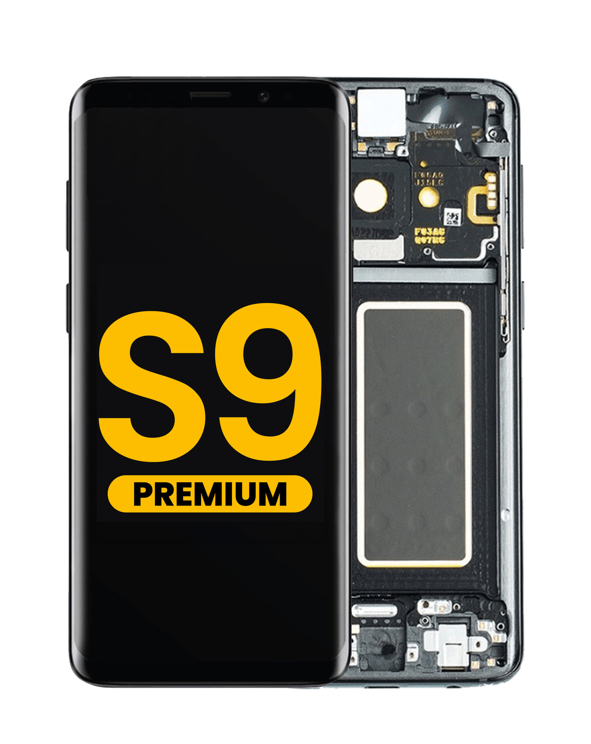 OLED Assembly with Frame for Galaxy S9 (G960) (MIDNIGHT BLACK) (Premium)