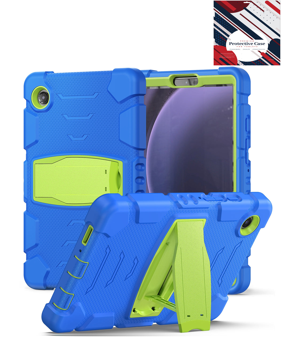 Full Body Protection Case - NAVY BLUE / GREEN for Galaxy Tab A9 2023 (8.7") (X110, X115, X117) (Only Ground Shipping)
