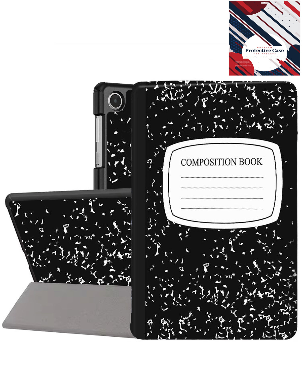 Old Style Notebook Design Case - Composition Book for Galaxy Tab A9 2023 (8.7") / Tab A11 2025 (8.7") (Only Ground Shipping)