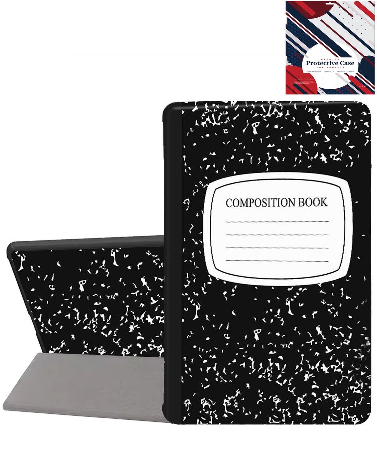 Old Style Notebook Design Case - Composition Book for Galaxy Tab S10 Plus / S9 Plus / S8 Plus / S7 Plus / S7 FE (12.4") (Only Ground Shipping)