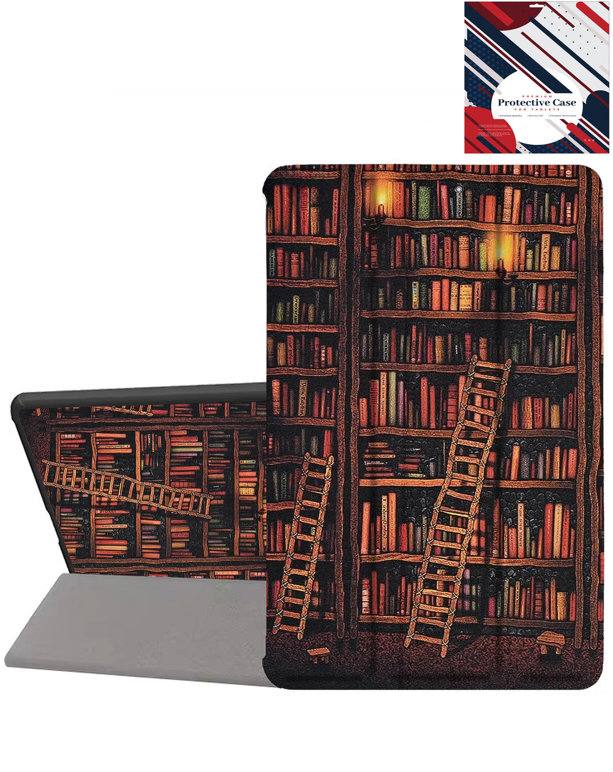 Old Style Notebook Design Case - Library for Galaxy Tab S10 Plus / S9 Plus / S8 Plus / S7 Plus / S7 FE (12.4") (Only Ground Shipping)