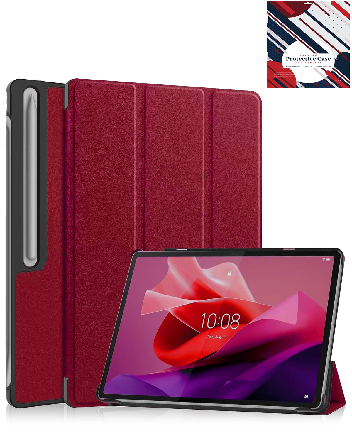 Smart Shockproof Stand Case - RED for Galaxy Tab S10 Plus / S9 Plus / S8 Plus / S7 Plus / S7 FE (12.4") (Only Ground Shipping)