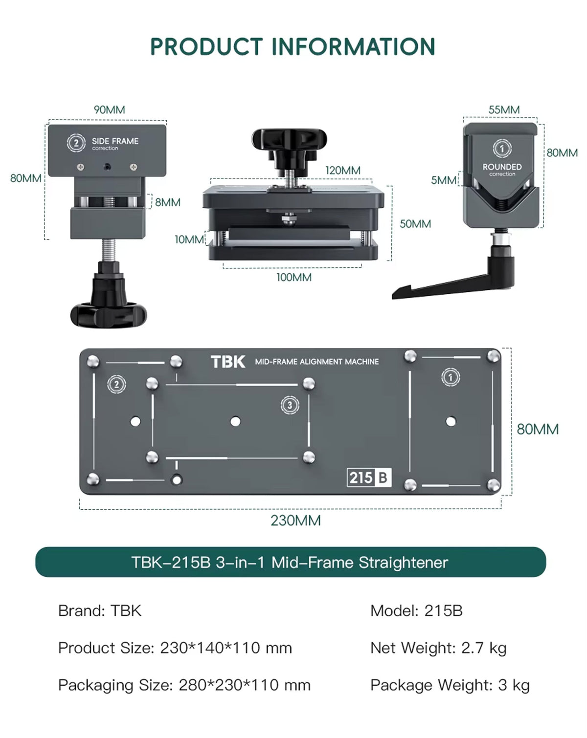 TBK 215B Mid-frame Correction (Only Ground Shipping)