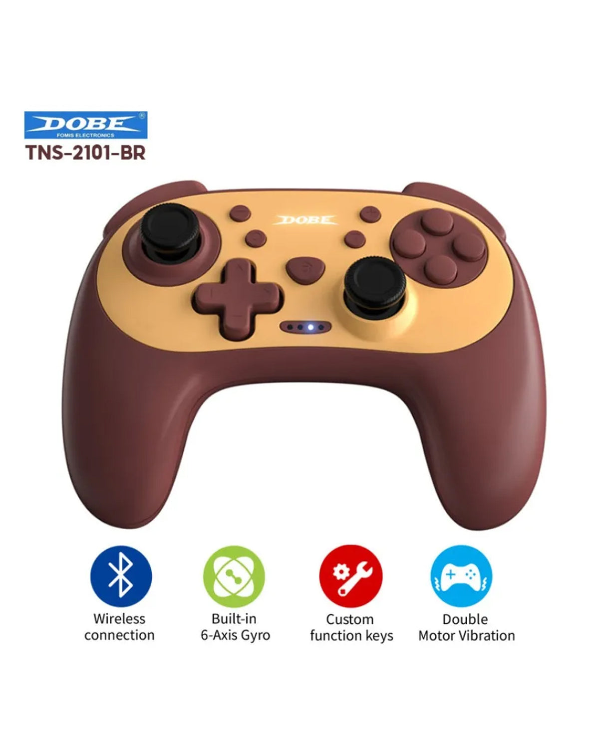 Dobe Racoon Style Wireless Controller with Protective Case for Switch / PC / PlayStation 3 / 4 (Yellow / Brown) (Only Ground Shipping)