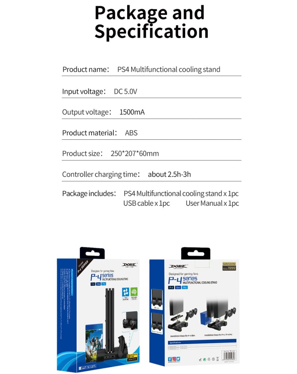 Dobe Multifunctional Cooling Stand for PlayStation 4 / Slim / Pro (Only Ground Shipping)