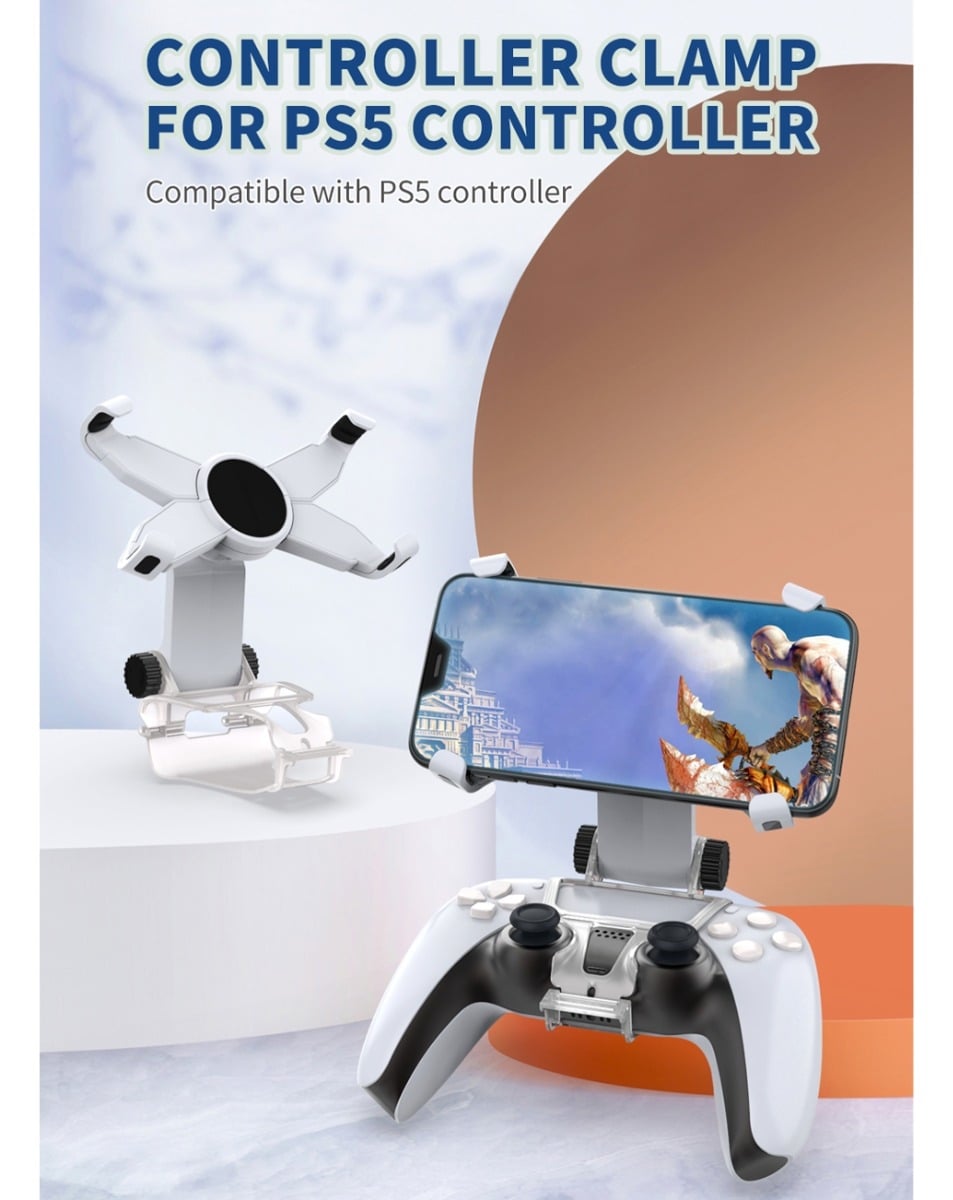 Dobe Mobile Phone Clamp for PlayStation 5 (Dual Sense) Wireless Controller (Only Ground Shipping)