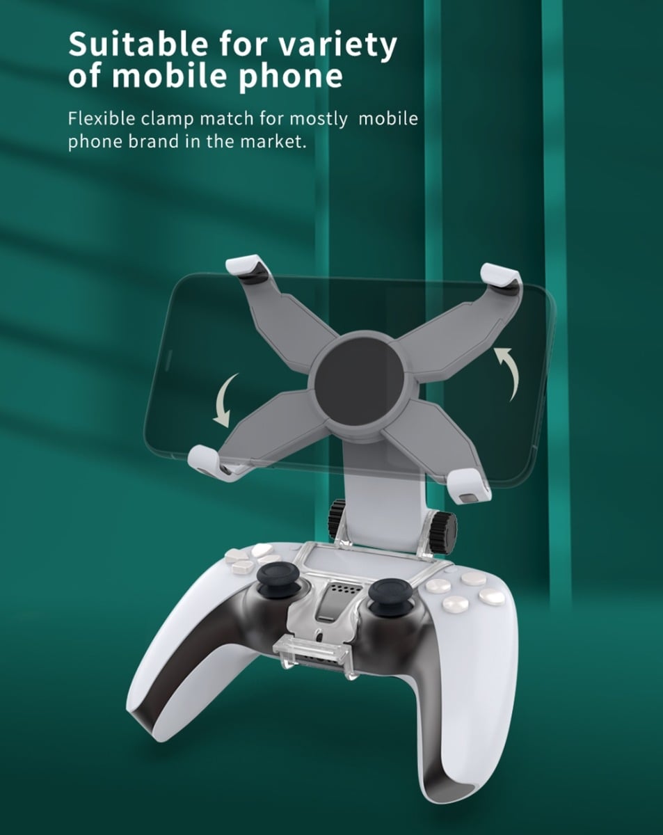 Dobe Mobile Phone Clamp for PlayStation 5 (Dual Sense) Wireless Controller (Only Ground Shipping)