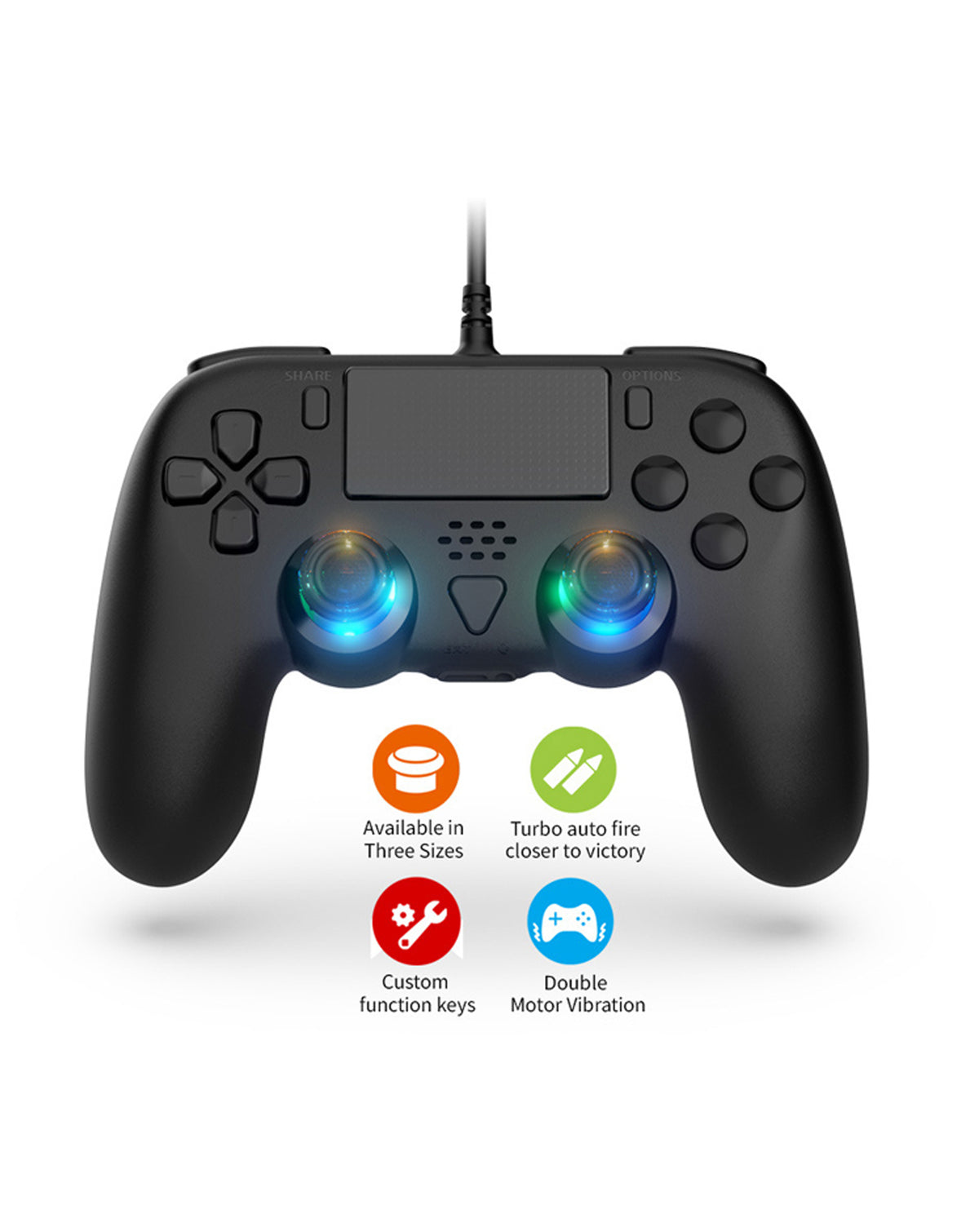 Dobe Wired Controller with Vibrator and Extra Buttons for PlayStation 5 Series (Only Ground Shipping)