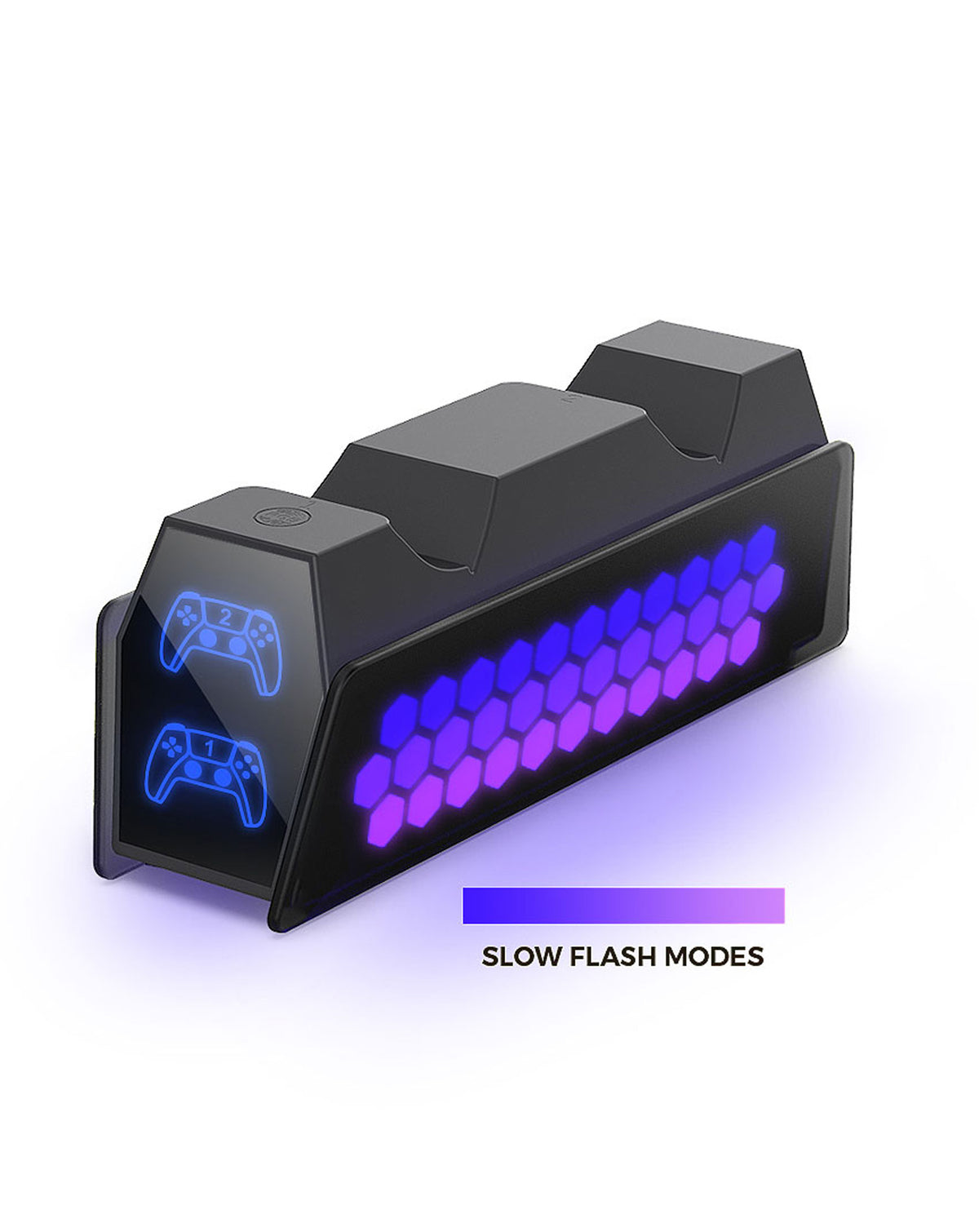 Dobe Dual Honeycomb RGB Charger for PlayStation 5 (Dual Sense) Wireless Controller (Only Ground Shipping)