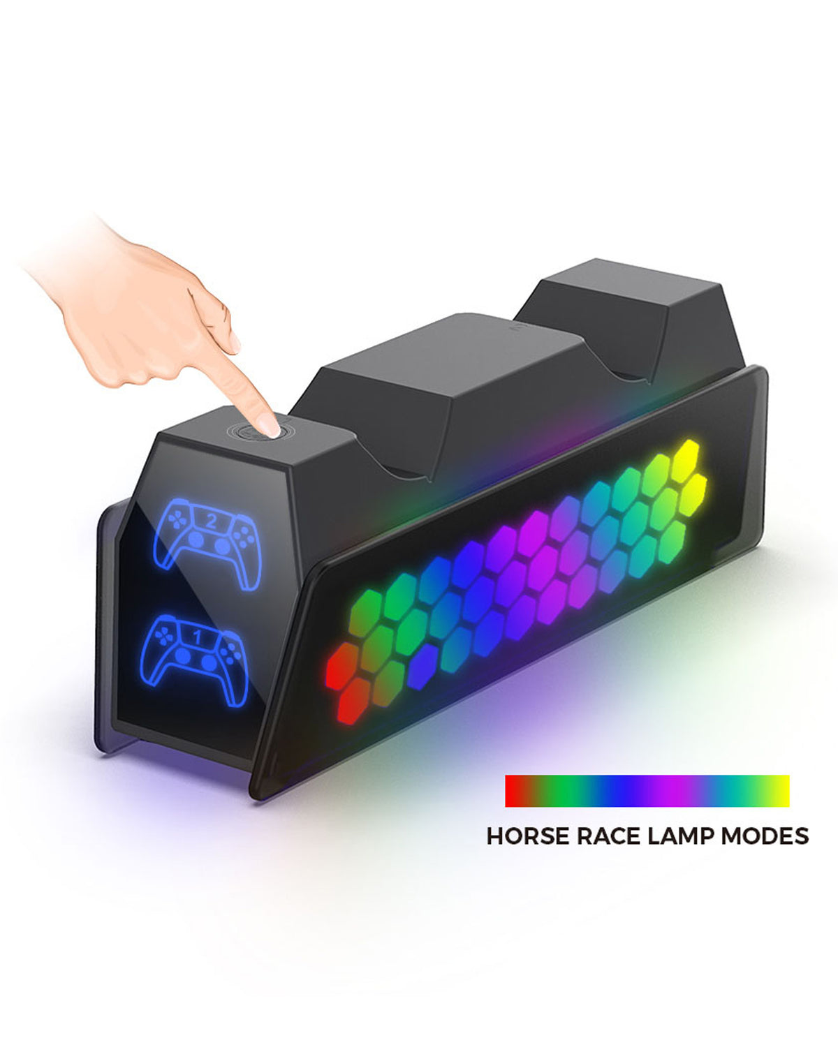 Dobe Dual Honeycomb RGB Charger for PlayStation 5 (Dual Sense) Wireless Controller (Only Ground Shipping)