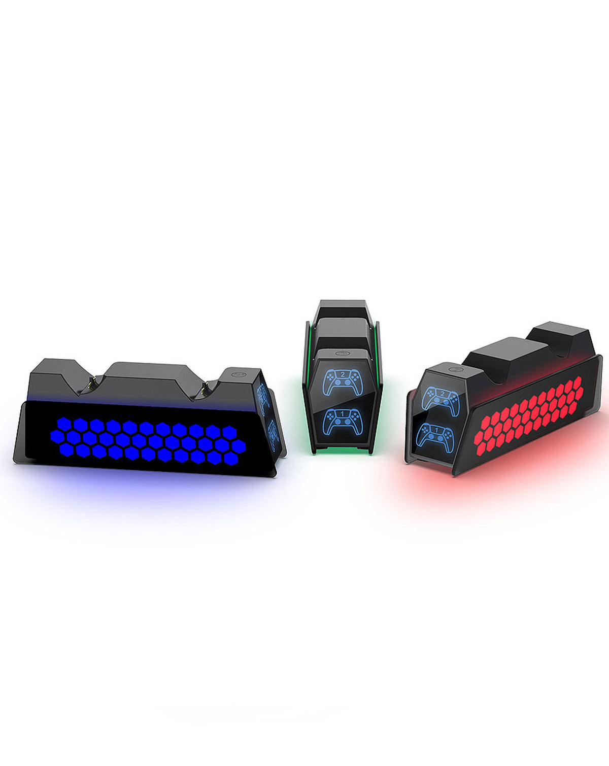 Dobe Dual Honeycomb RGB Charger for PlayStation 5 (Dual Sense) Wireless Controller (Only Ground Shipping)