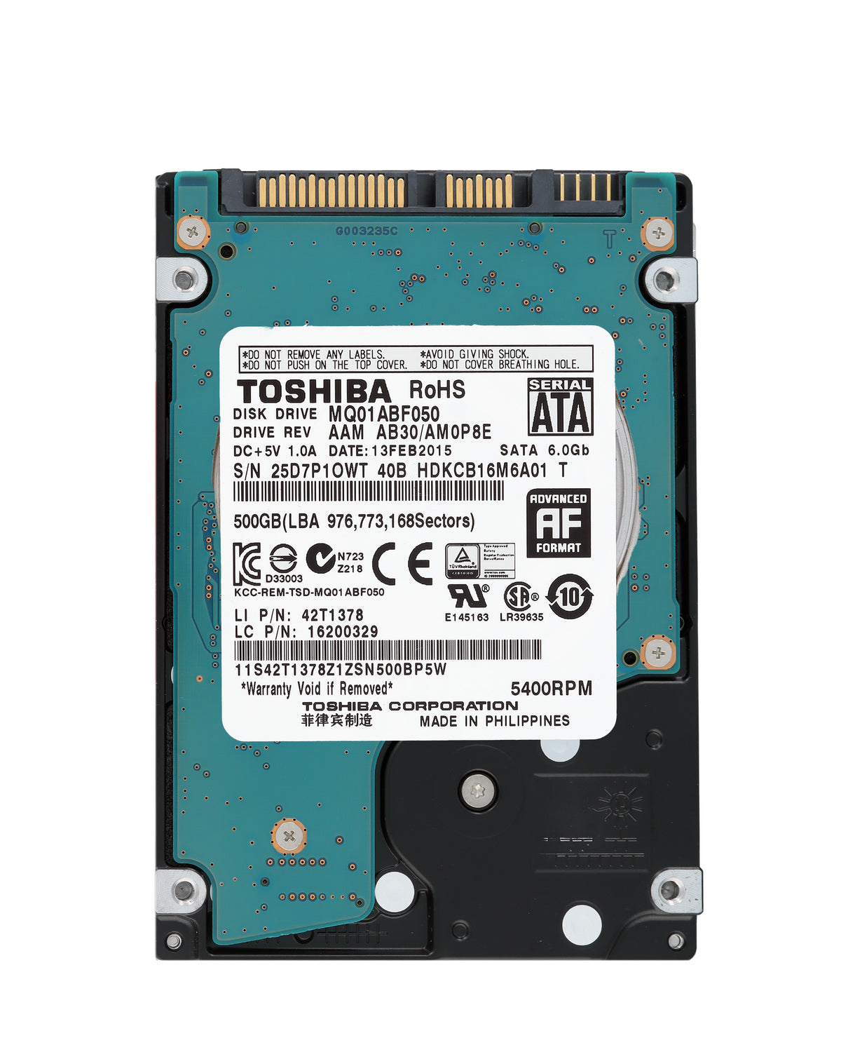 MQ01ABF050 Toshiba 2.5" Internal HDD (500GB) PCs / Xbox One X / Xbox One S