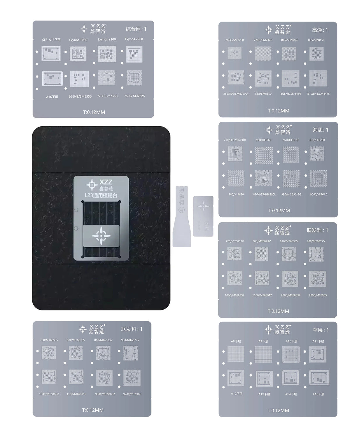 XinZhiZao CPU BGA Reballing Kit for iPhone 6 to 15 PM (A8 to A17)