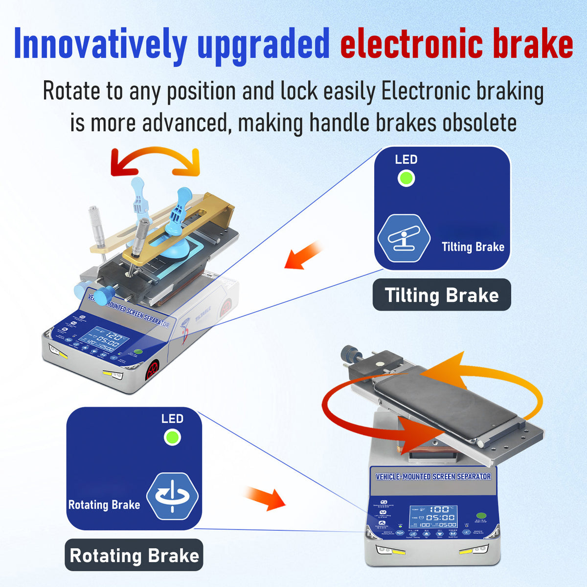 YYD 360 Rotating LCD Screen Separator Machine with Tilt Function for Phone Repair (Only Ground Shipping)